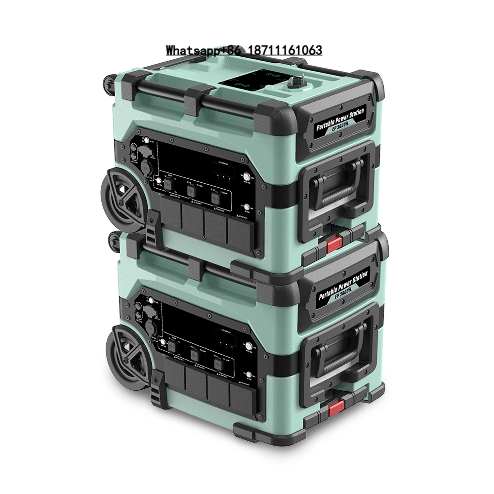 Portable 7680Wh Smart Monitoring System Mobile Power Station Pure Sine Wave Quick-Charging Solar Panel LiFePO4 Battery Home