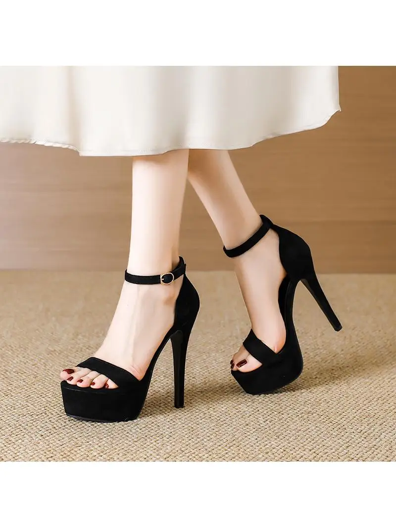 black-velvet-strap-high-heels-women's-14cm-thin-heel-waterproof-nightclub-sexy-catwalk-art-exam-steel-pole-dance-shoes