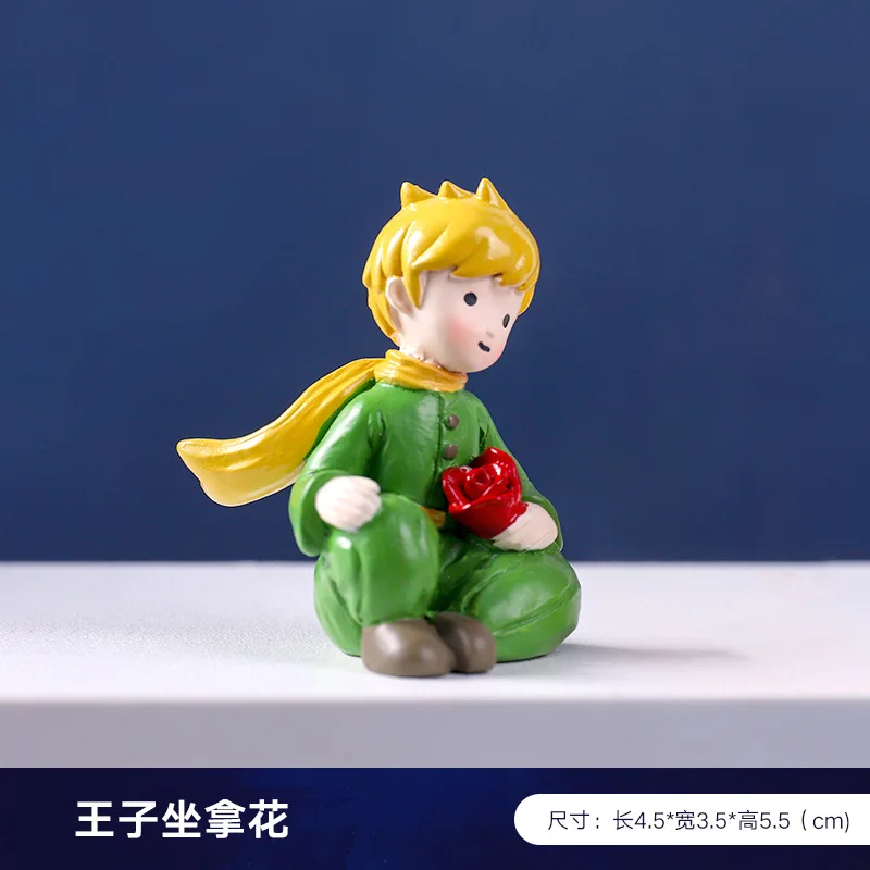 DIY بها بنفسك الراتنج الحرف الأمير الصغير كعكة الحلي الثعلب الحرف اليدوية الكرتون نموذج غرفة المعيشة المنزلي مايكرو عرض مكتب غرفة الزينة #6