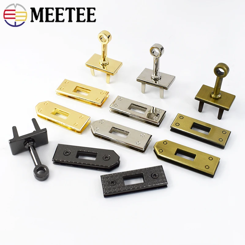 1/2Set Metal Bag Lock Combination Clasp Decoration Buckles Closure Luggage Handbag Wallet Leather Craft DIY Hardware Accessories