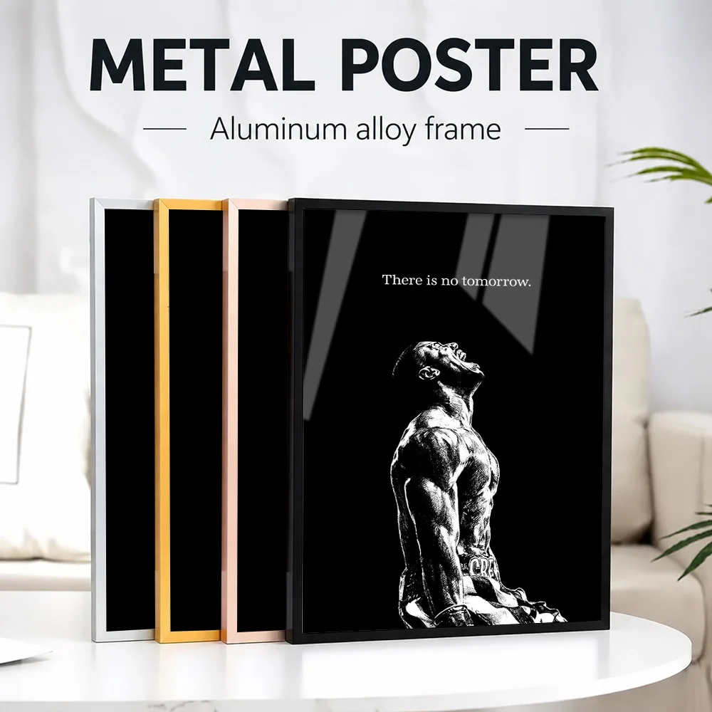 Inspirational Boxing There Is No Tomorrow Framed Metal Print Customized Photo Combat Style Wall Art For Bedroom Fight Fan Gift