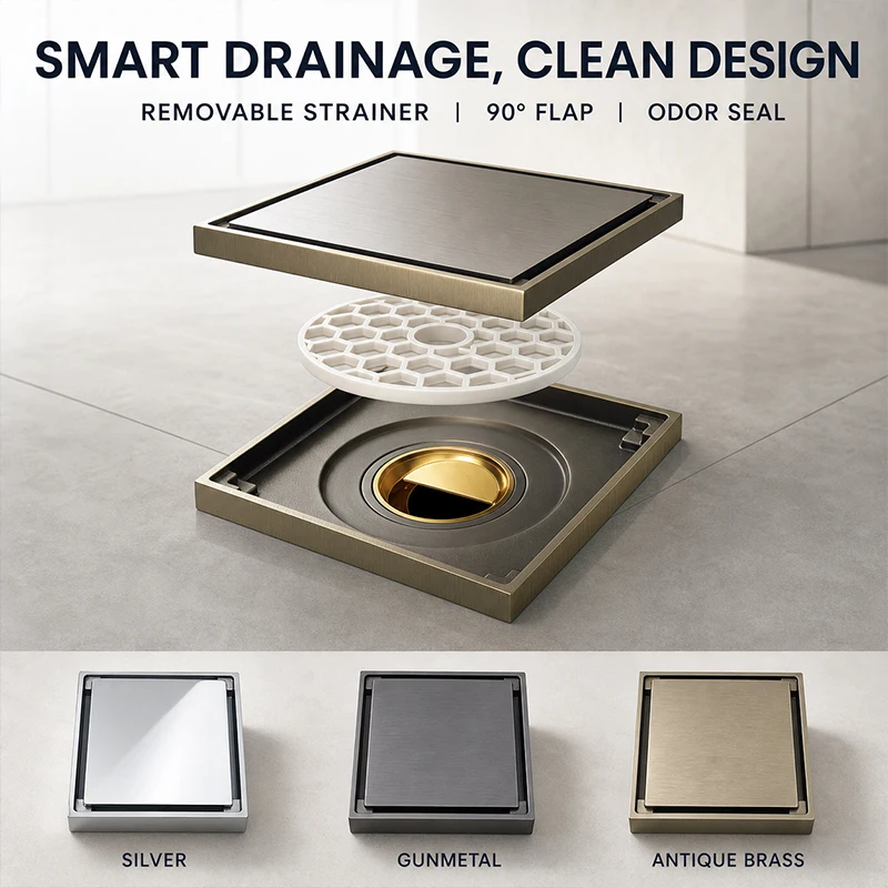 Brass Floor Drain Core Fast Draining Anti Clog Large Flow Shower Bathroom Kitchen Washing Machine Sewer Deodorant Drain Strainer