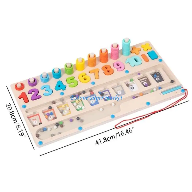 090B 3in1 Bảng xếp hình nam châm Đồ chơi phân loại số mẫu giáo Bộ đồ chơi toán học cho trẻ