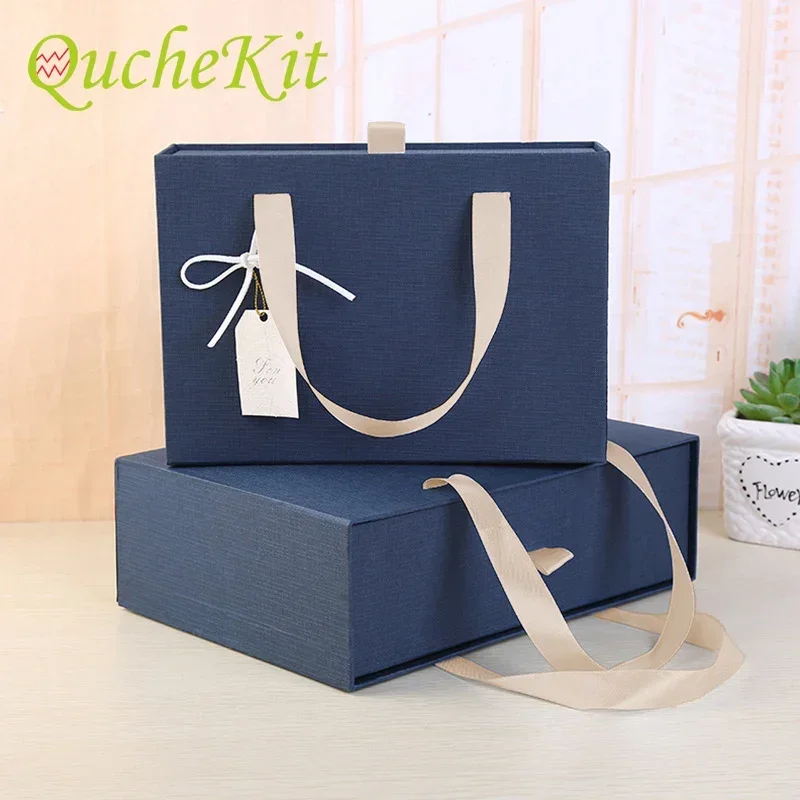 1pcs The Spot Luxury Portable Cardboard Drawer Gift Box Clothes Scarf Dress Storage Box Birthday Party Decorations Gift Box