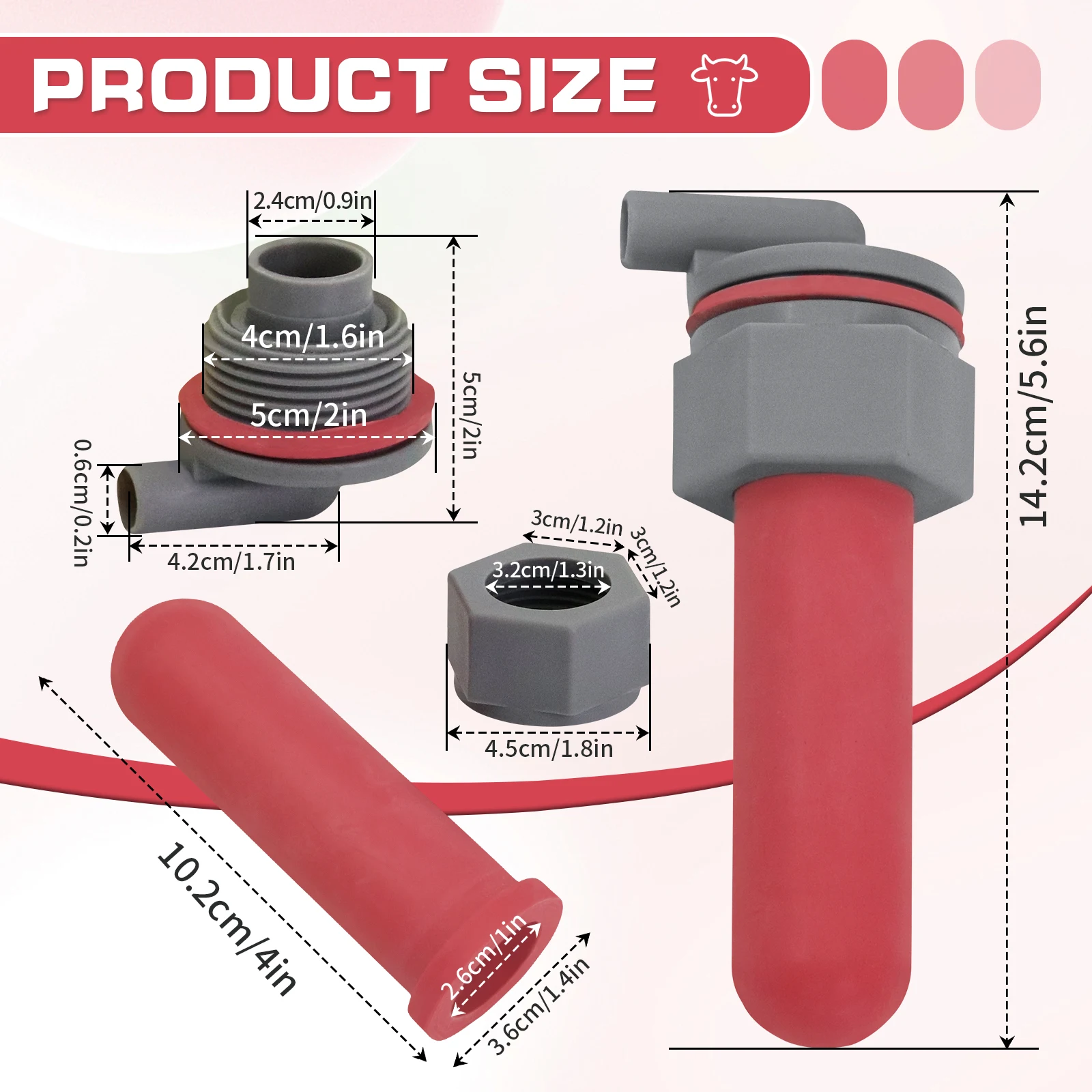 1Set Rubber Pacifier Milk Drink Calf Feeder Pacifier Calf Nursing Bucket Nipple Soft Rubber Teats for Cattle Livestock Supplies