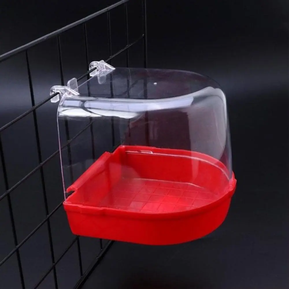Bathtubs Kit Clear Hanging Bird Bath for Cage Plastic Waterproof Parrot Bathtub Mounted Wear-resistant