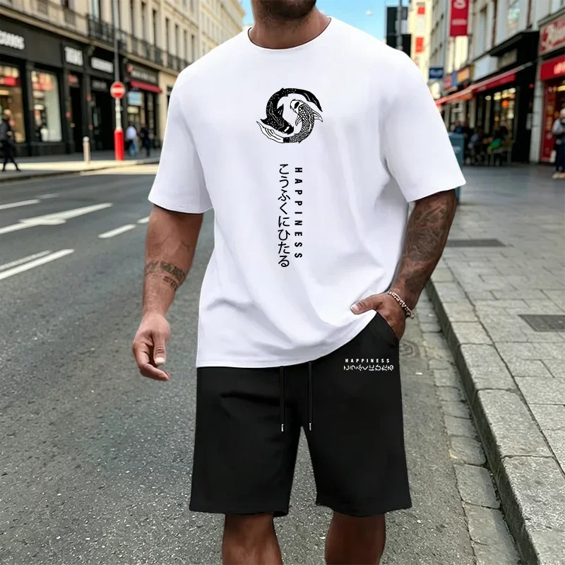 

New Men's T-Shirt Sets Casual O Neck Tees Tracksuit Outdoor Sports Jogging Man Clothes Summer Street Single Short Sleeves Shorts