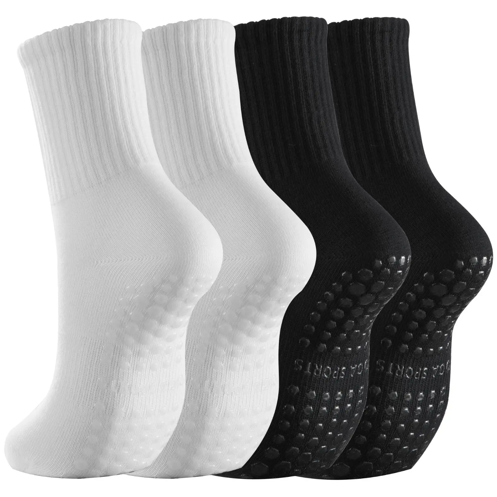 RMSWEETYIL 2 pares de meias de ioga para pilates com alças para mulheres, antiderrapantes, dança, balé, antiderrapante, exercício, meias pegajosas para mulheres