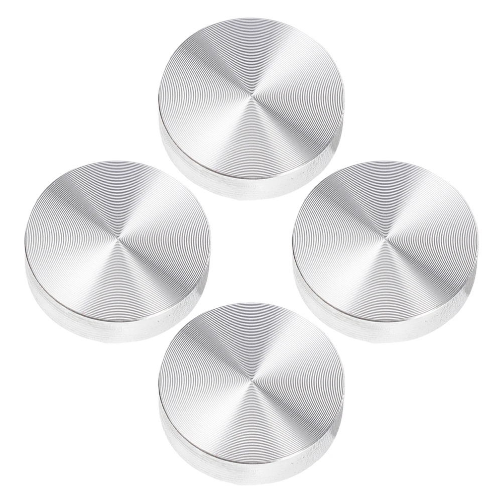 

4Pcs Aluminum Alloy Disc Adapter Thick Round Metal Circles for Glass Table Tops End Tea Coffee Tables Stable Base Anti Slip Pads