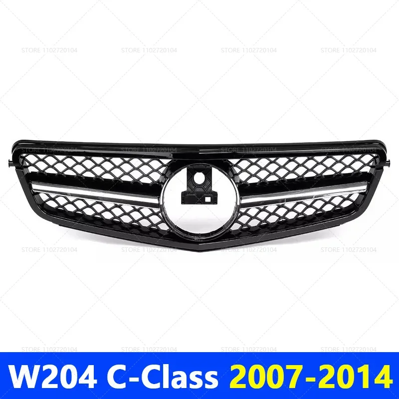 for 2007-2014 W204 C-Class Mercedes Benz C180 C200 C250 C300 C43 AMG GT Front Bumper Grille Hood Grill