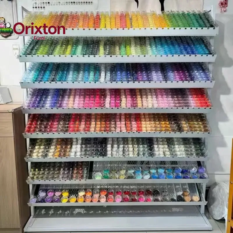 Pin Bean Display Rack Inclined Rice Bead Material Package Sub-packaging Storage Rack Finishing Rack Pin