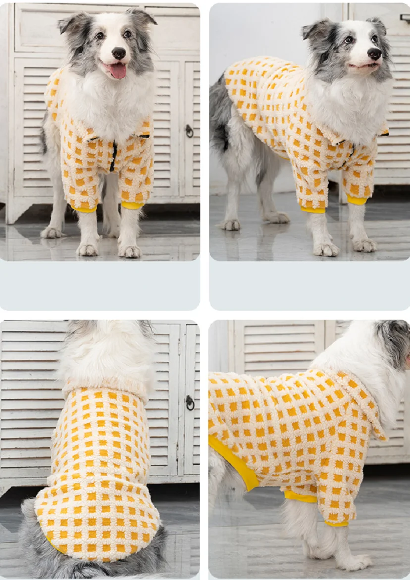 Winter keep warm Large Dog Clothes Breathable Cotton Pet Pullover Clothes, Anti-Hair Loss, Medium and Large Dog Clothes