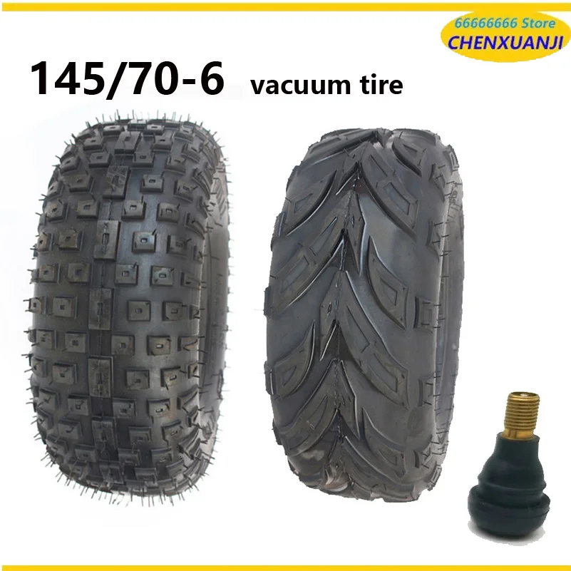 145/70-6 Tubeless Tire 6 Inch ATV Tyre for Four Wheel Vehicle 50cc 70cc 110cc Small ATV Front or Rear Wheels