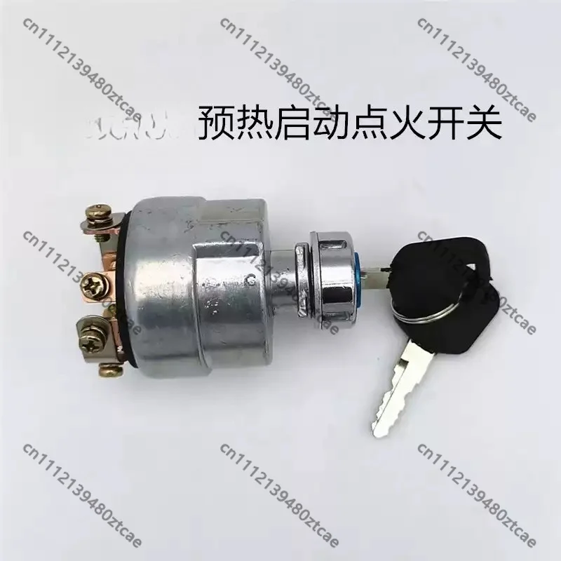 Waterproof Ignition Start Switch Preheating Key For Forklift Loader Excavator Harvester Construction Machinery