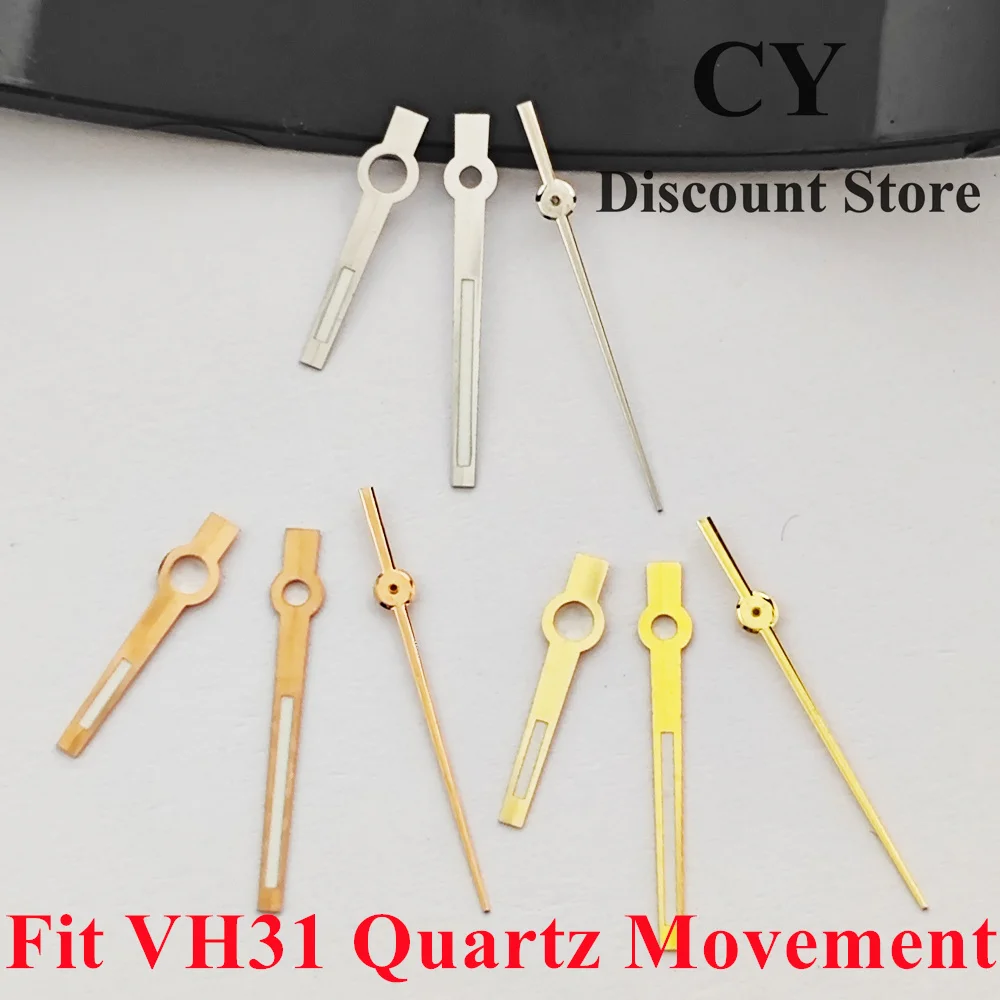 RICHUS VH31 Watch Hands Silver/Gold/Rose Gold Watch Hands Green Luminous Fit VH31 Quartz Movement Watch Accessories Parts