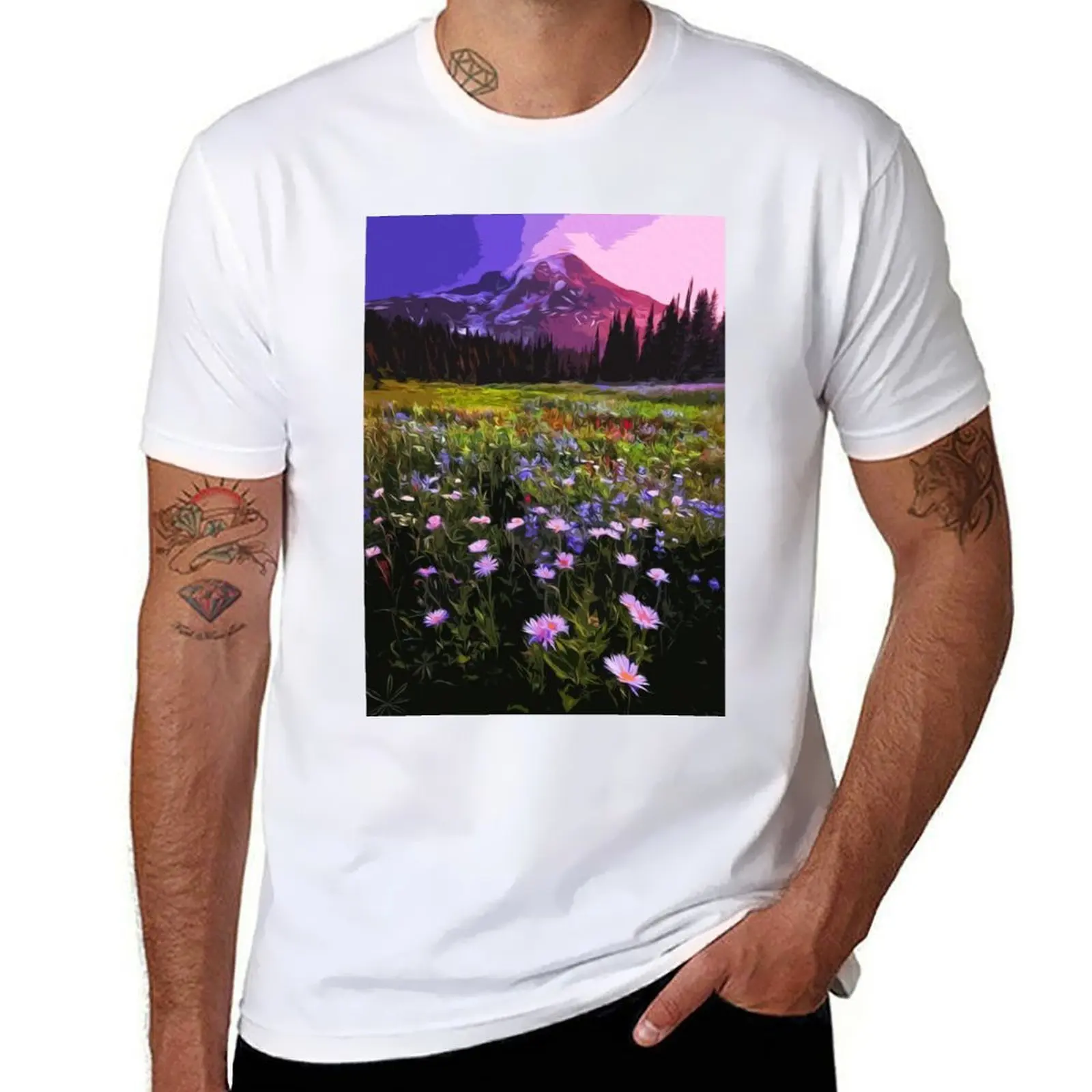 

Washington, Mount Rainier National Park T-Shirt funny t shirts cotton man t shirt cotton high quality T-Shirt
