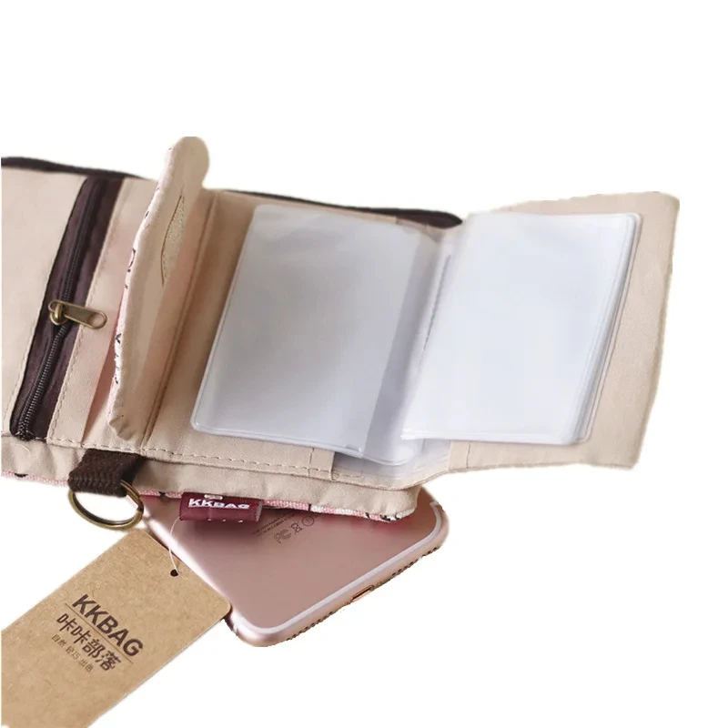 Canvas Cartoon Totoro Cat Printed Dog Women Fold Short Wallet Organizer Cute Mini Money Key Bag Coin Pocket Purse for Children