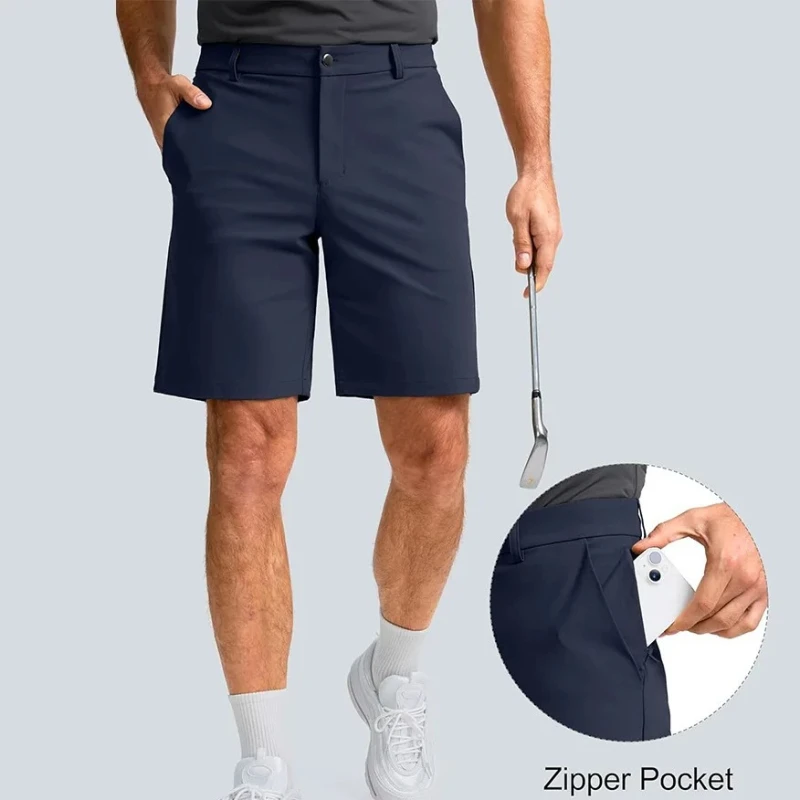 

Summer Golf Shorts Men Stretch Lighyweight Dress Work Wear Casual Shorts Quick Dry Flat Front Hiking Shorts 9 Inch Short Pants