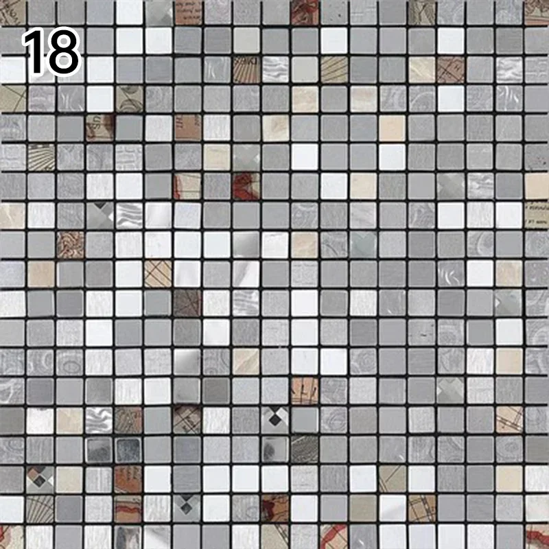 30X30Cm Self Adhesive Mosaic Wall Decal Waterproof Kitchen Bathroom Wallpaper Wall Stickers Small Lattice Crystal Sticker Tile