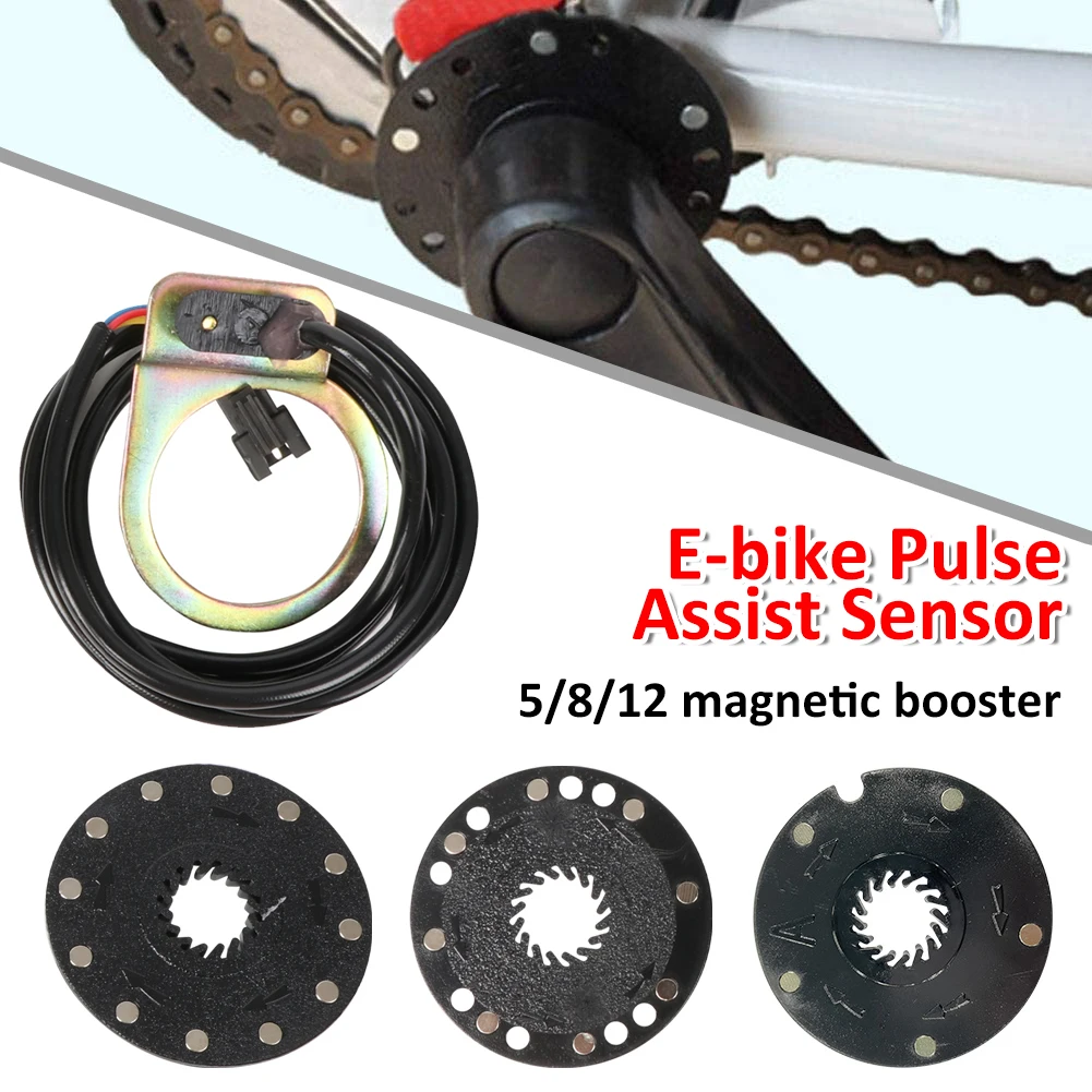 Electric Bicycle Pedal Accessory 5/8/12 Magnets E-bike PAS System Assistant Sensor Speed Pulse Sensor Black Color E-bike Parts