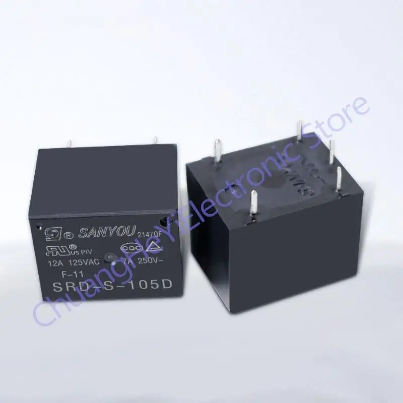 Original New SANYOU SRD-S-105D SRD-S-112D SRD-S-124D 5PIN 10A 5VDC 12VDC 24VDC Power Relay Replaceable (JQC)HF3FF