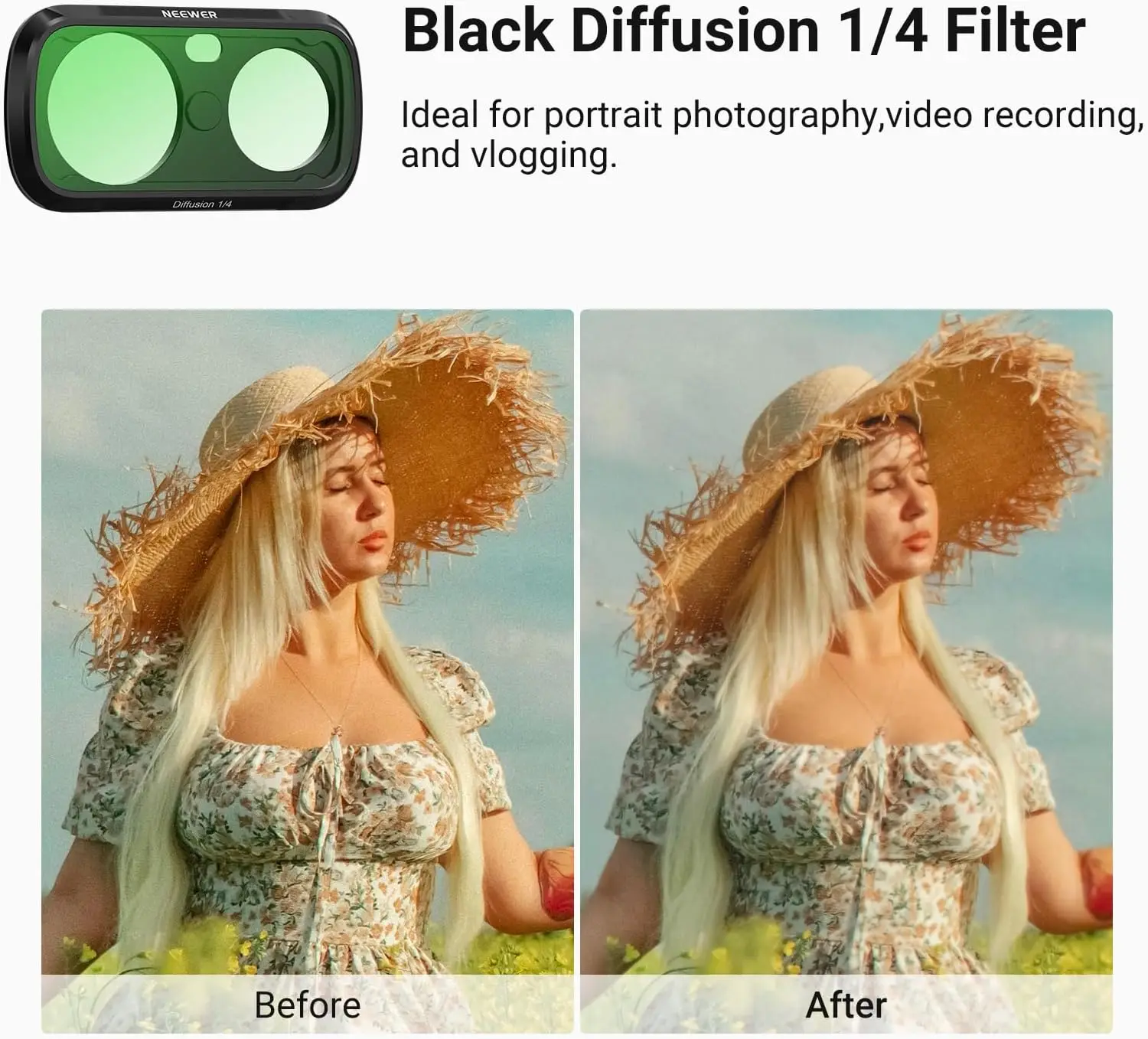 NEEWER ND-Filter-Set, variable Neutraldichte (ND2-32), Gimbal-Kamera-Objektivfilter-Fotografie-Kit, nur für Insta360 Go Ultra – Detail 4