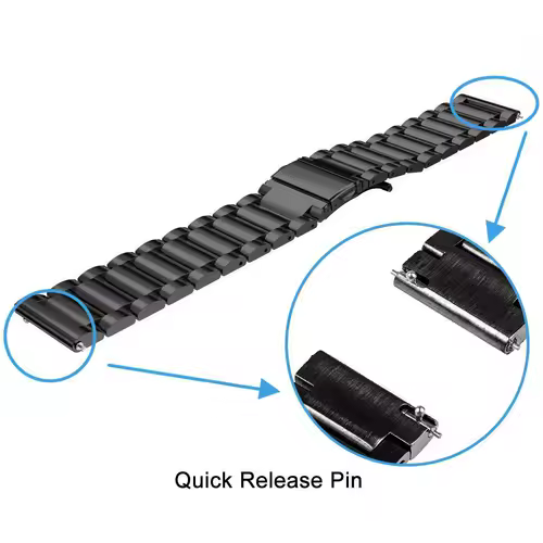 18mm 20mm 22mm 24mm Width Quick Release Full Stainless Steel Watchband Wristwatch Universal Flat Head Watch Strap Accessories - Image 3
