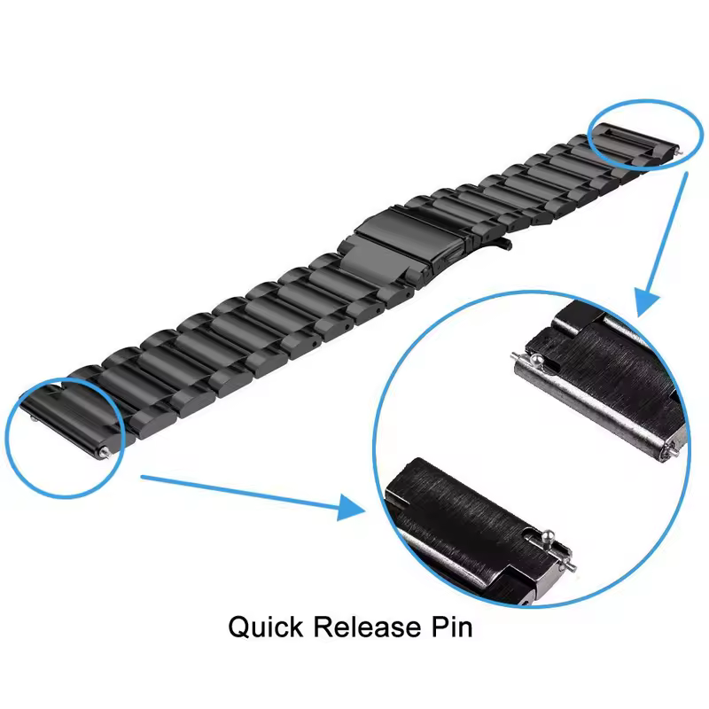 18mm 20mm 22mm 24mm Width Quick Release Full Stainless Steel Watchband Wristwatch Universal Flat Head Watch Strap Accessories - Image 3