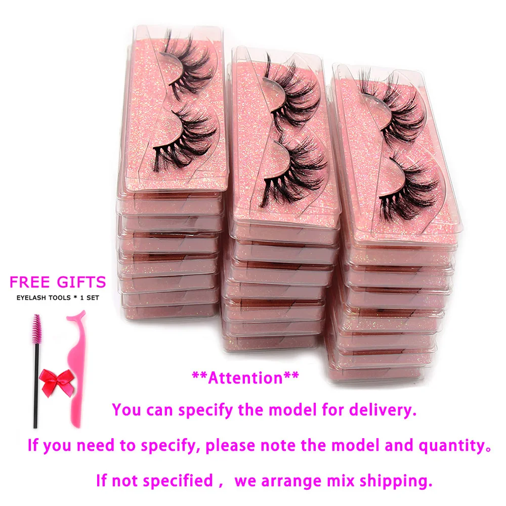 Wholesale Lashes 10/30/50/100pcs 3D Mink Eyelashes Soft Natural Wispy False Eyelash Messy Fake Lash Makeup False Lashes In Bulk