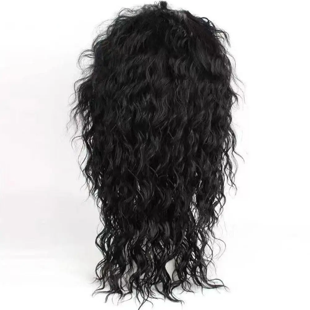 Halloween Cosplay-Perücken Anime Michael Jackson Cosplay Michael Cosplay Schwarze Perücke Michael Rollenspiel Mittellange Lockige Schwarze Haarperücke – Detail 10
