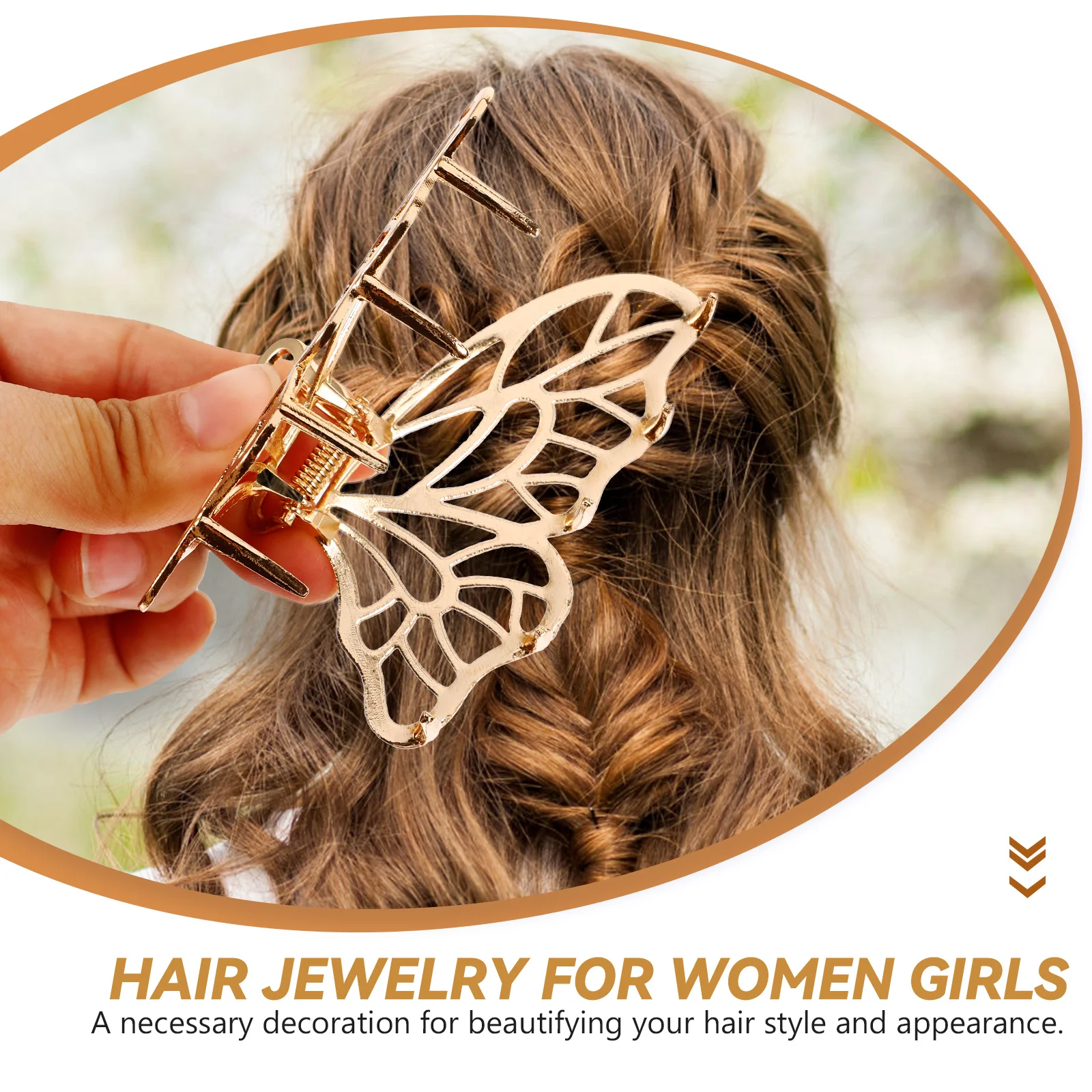 

4Pcs Alloy Hair Clips Hollow Stylish Square Claw Metal Hairpin Accessories Golden Long Lasting Durable Travel Outing Gift Hair