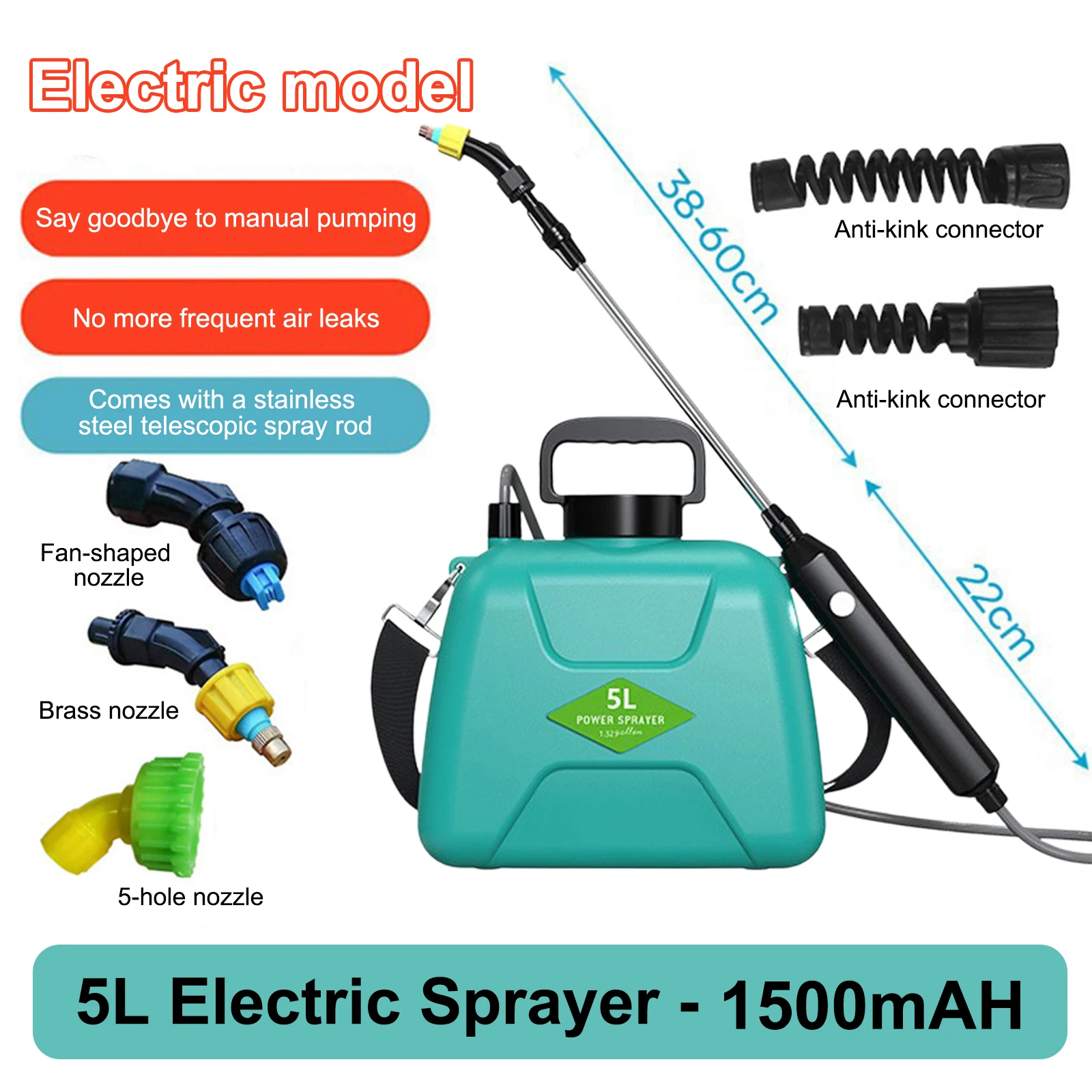 5L USB Electric Pesticide Sprayer High Pressure Farm Spraying Irrigation Equipment Shoulder Style Automatic Garden Plant Mister