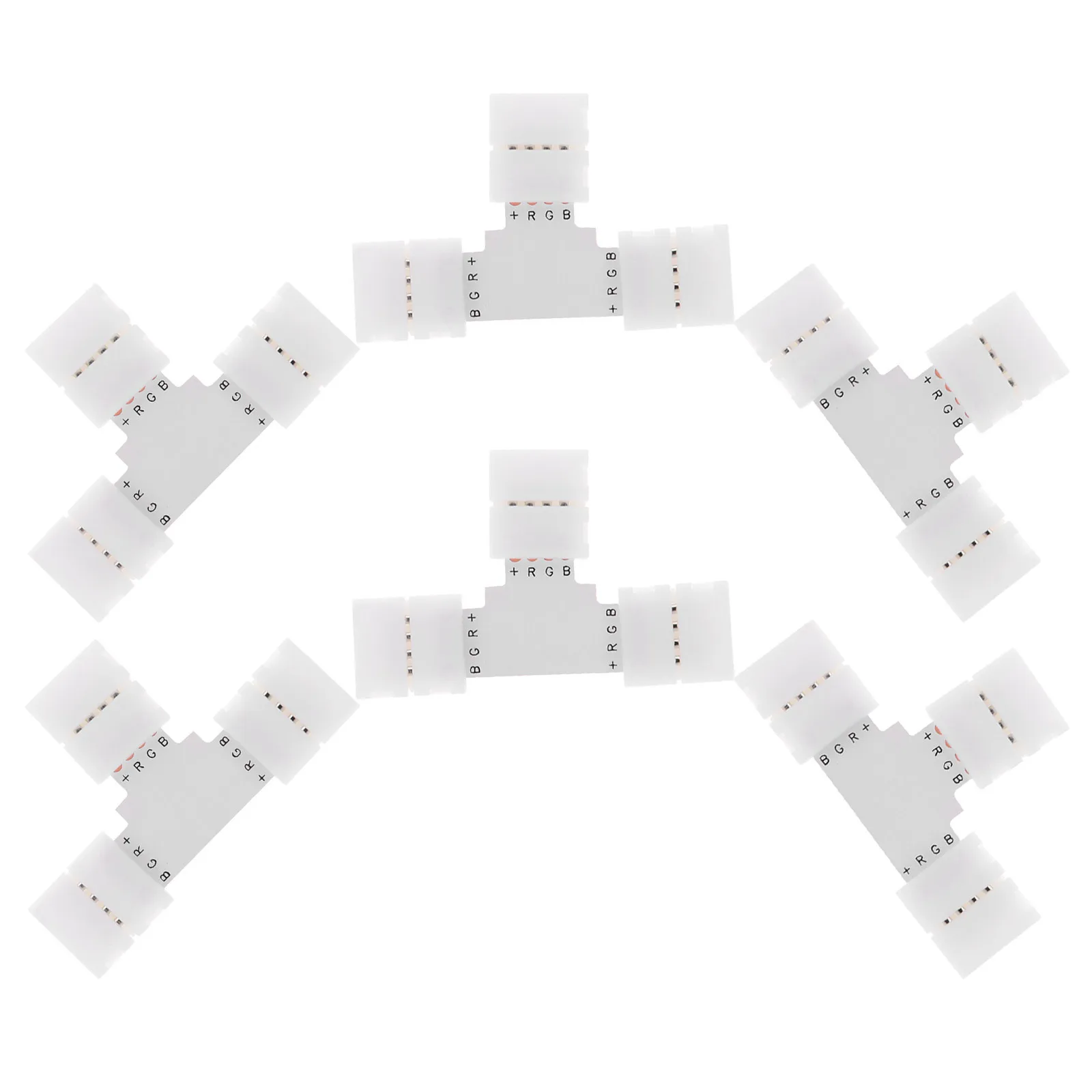6 قطعة موصلات شريط LED 4-Pin محولات L-شكل لحام 10 مللي متر لأضواء شريط 5050rgb تركيب سريع آمن ومستقر