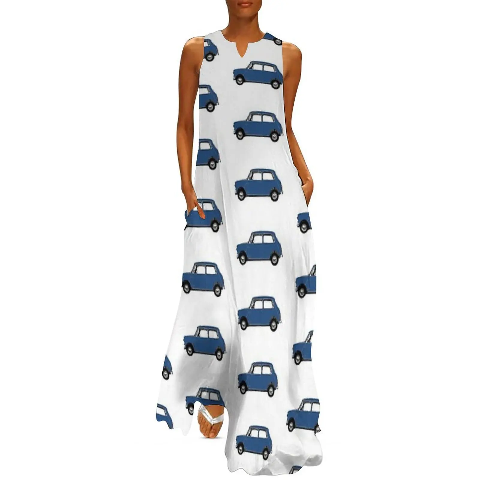

1965 Morris Mini Deluxe Riviera Blue Long Dress summer clothes summer women's dress 2025 dresses for prom