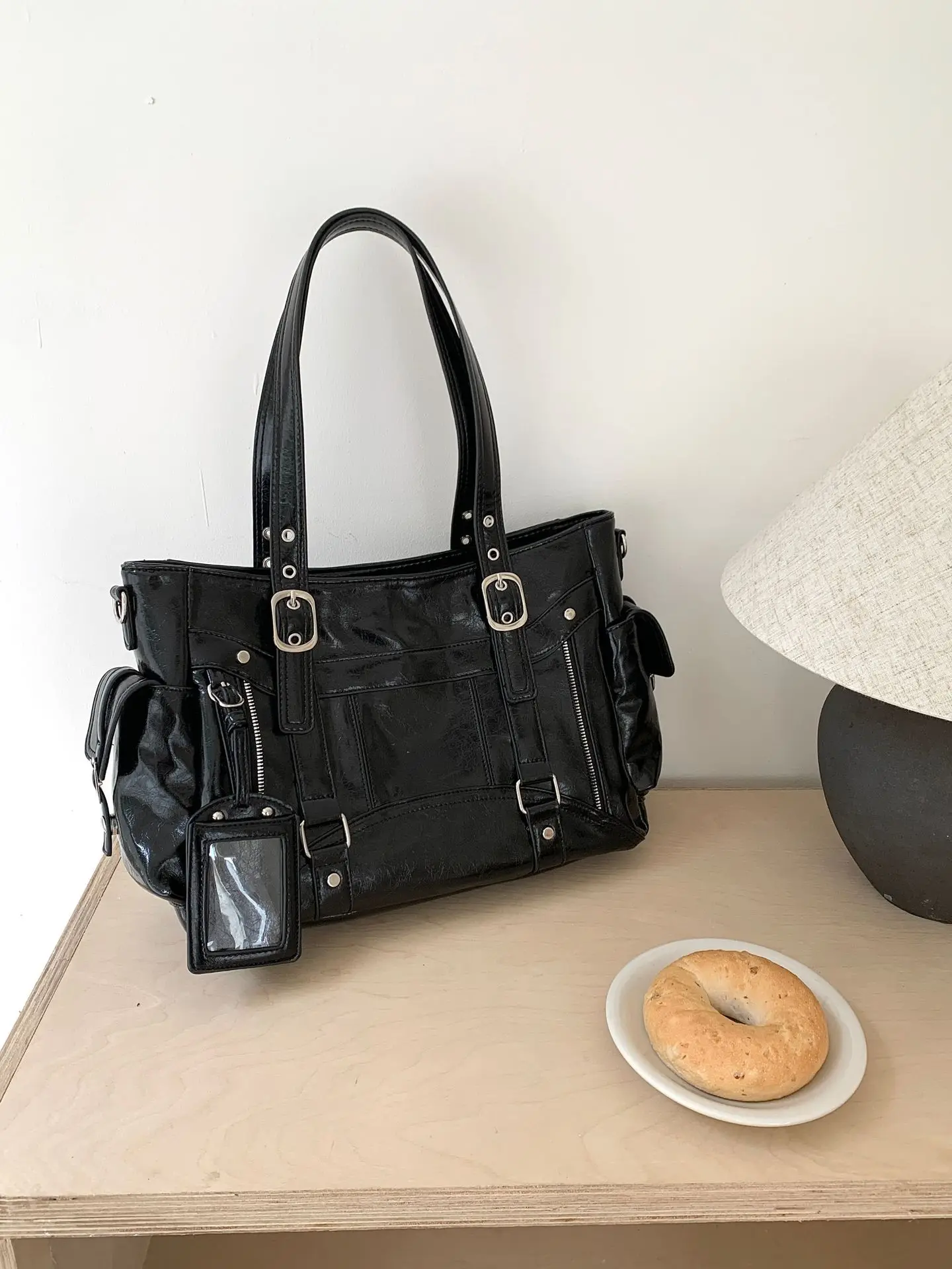 

CGCBAG Casual Lage Capacity Tote Bags For Women Fashion Designer Luxury y2k Shoulder Bag High Quality PU Leather Handbag Women