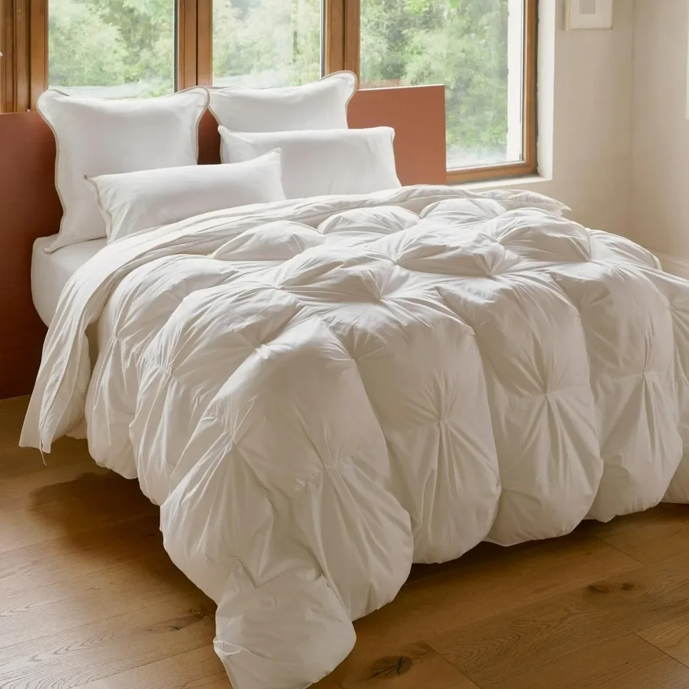 

Cotton Comforter, Ultra-Soft Duvet Insert, Luxury Thick Fluffy Bed Comforter, All Season Pinch Pleated Comforter