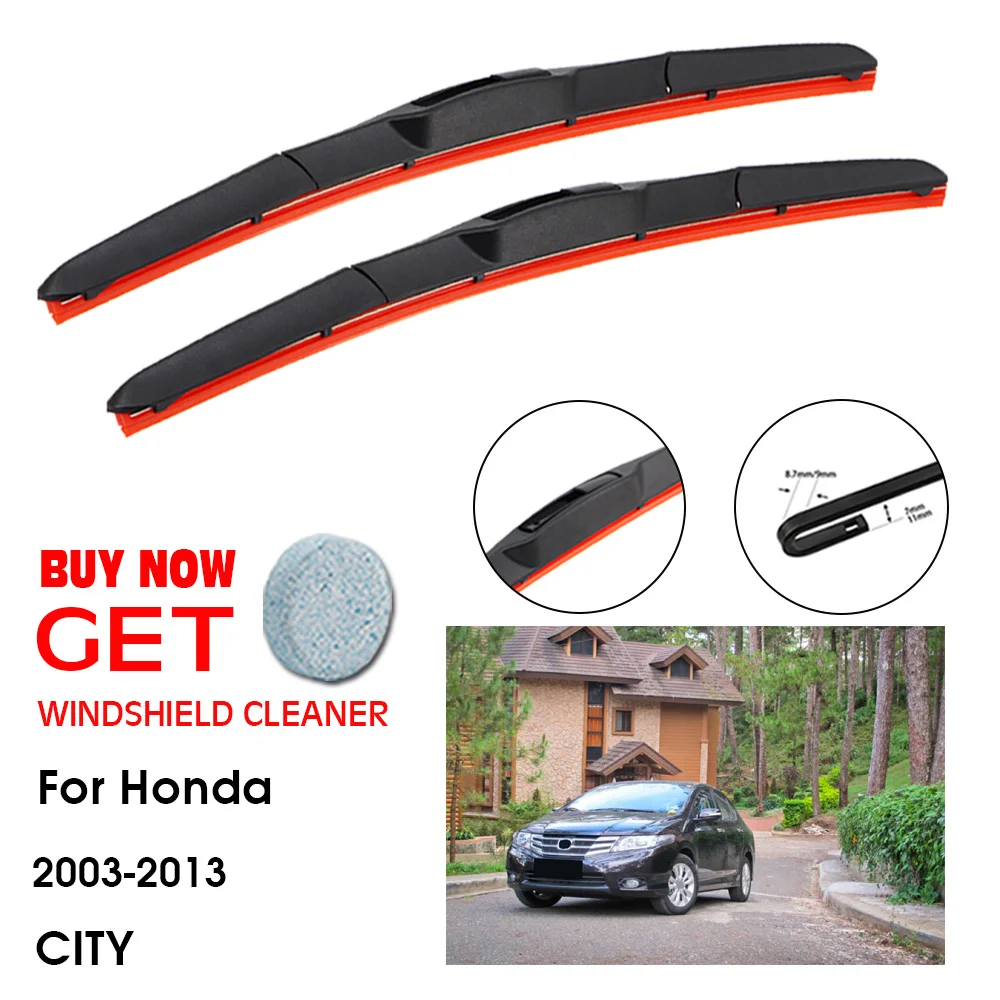 

Car Wiper For Honda CITY 24"+14" 2003-2013 Front Window Washer Windscreen Windshield Silica Gel Wiper Blades Accessorie