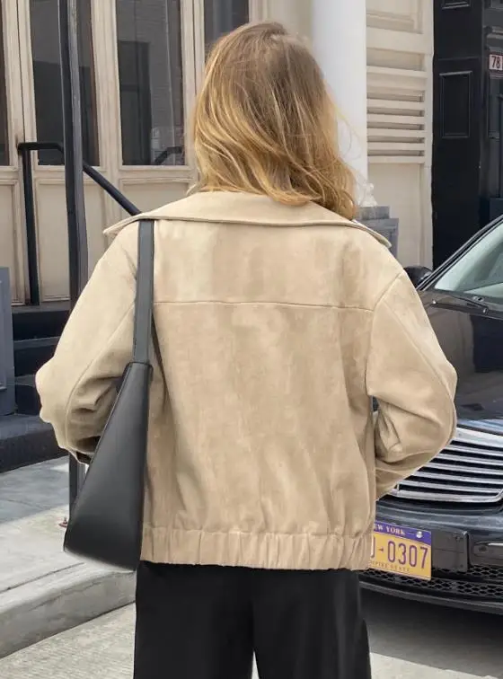 2026 Spring/summer Women's Casual Vacation Travel Collar Long Sleeved Solid Color Jacket