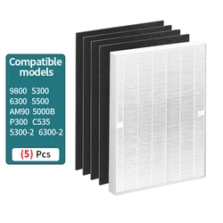 115115 Size 21 Filter A Compatible with Winix PlasmaWave Air Purifier C535, 5300, 5300-2, 6300, 6300-2, AM90, P300, 1 Set