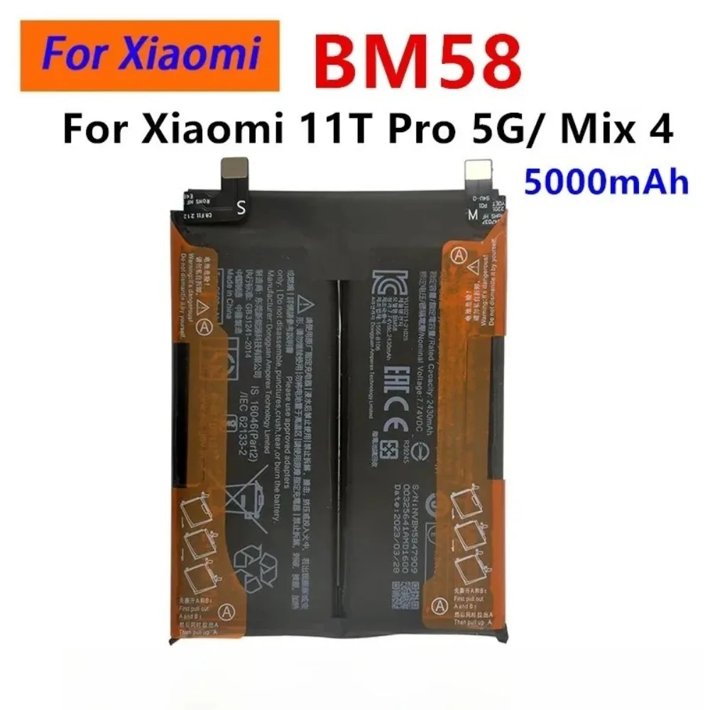 BM58 Phone Battery 5000mAh 7.74V Large Capacity For Xiaomi 11T Pro 5G Mix 4 New Arrival In Stock