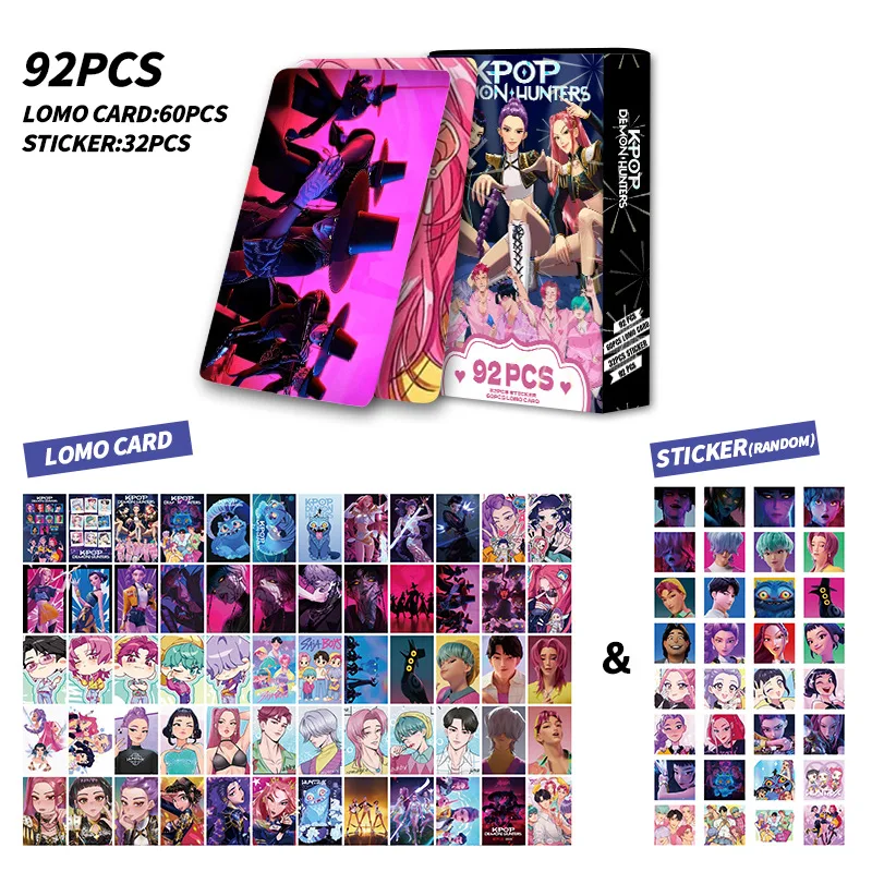 styles New Kpop Demon Hunters 92 Laser Cards K-POP Witch Hunt Cartoon Series Accessories LOMO Small Cards Halloween gift