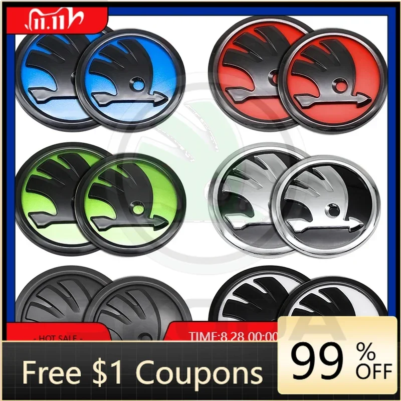 

Наклейки на автомобиль (2 шт.): эмблемы на капот и багажник для Skoda Yeti, Rapid, Octavia A5, A7, Kodiaq, Karoq