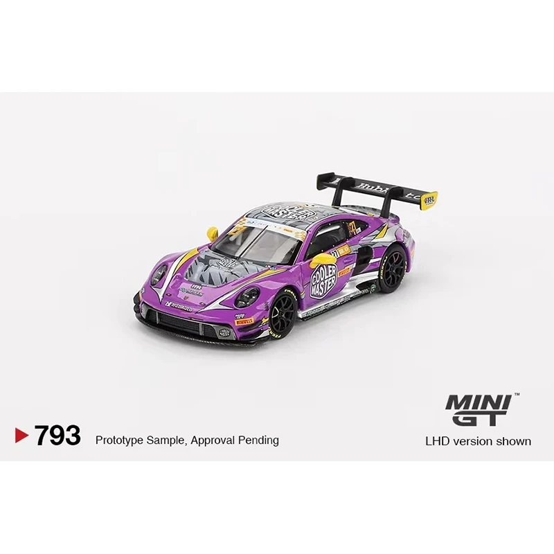 PreSale MINIGT 1:64 992 GT3R #80 GTD AO Racing Tyrannosaurus PINK Diecast Diorama Model Collection Toys 713 872 793 804 770 889