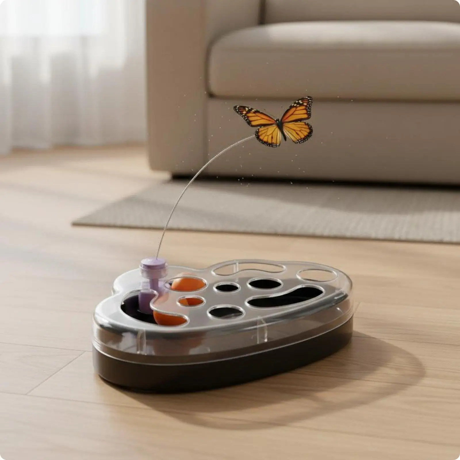 Electric Fluttering Creature Feline Toy Self-Entertaining Rotating Fluttering