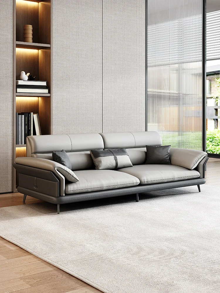 Office sofa leather simple business reception room meeting area leisure office sofa coffee table combination three people