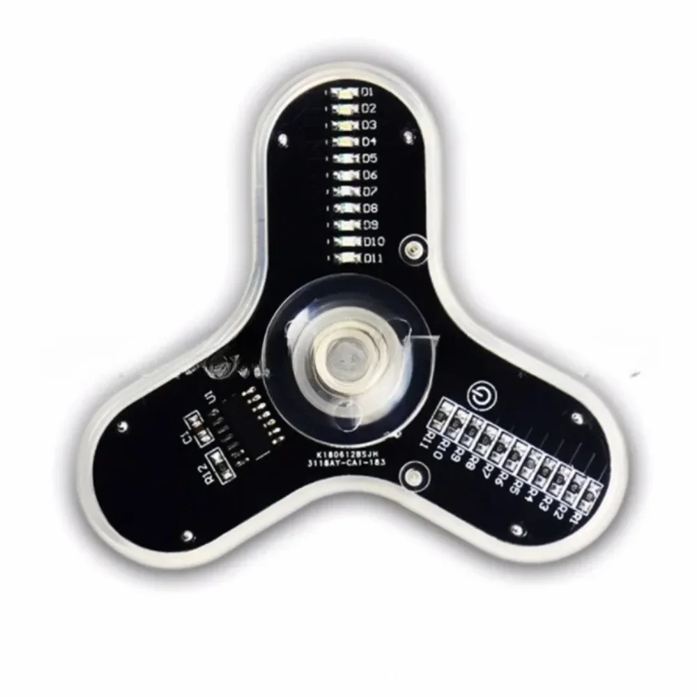 LED Fidget Spinner DIY Kit - 3-Blade Glowing Gyroscope Parts. Electronic Training & Skill Practice Materials. Ideal for DIY