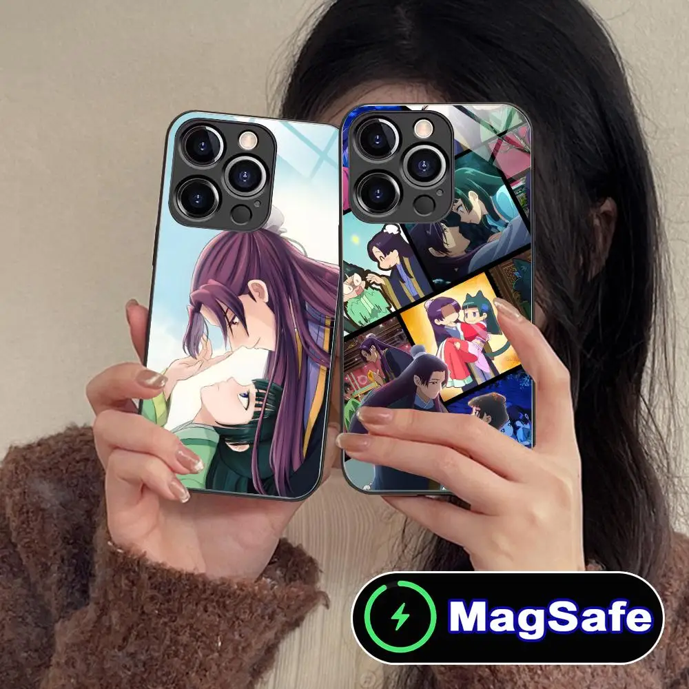 

Apothecary Diaries Jinshi Maomao Phone Case for iPhone 16 15 14 13 12 11 Pro Max Plus Mini MagSafe Glass Colour Printing Cover