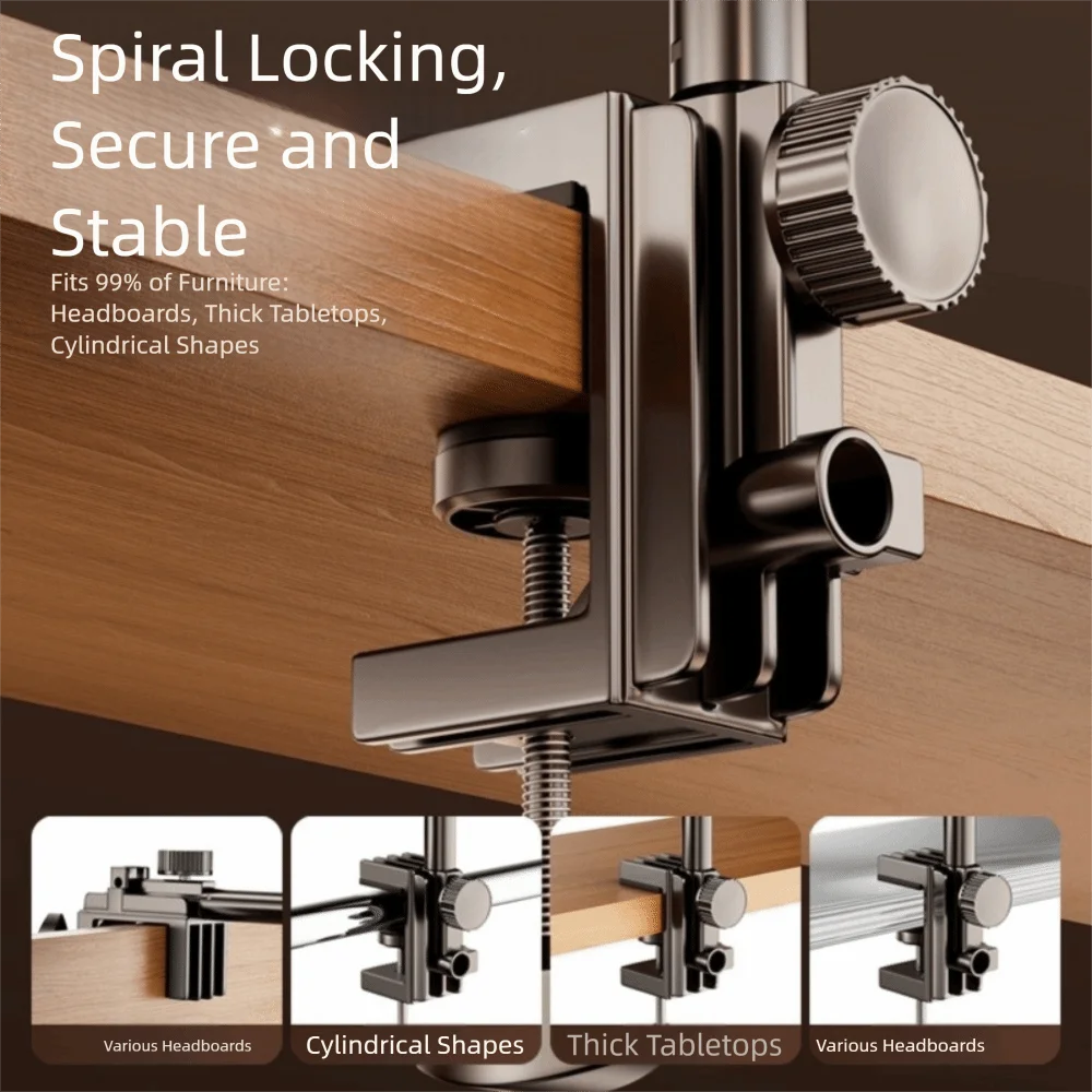 

3-слойная подставка для крепления мобильного планшета на 360 градусов ° Регулируемая прочная подставка для планшета из углеродистой стали, изголовье планшета, консольный мобильный телефон