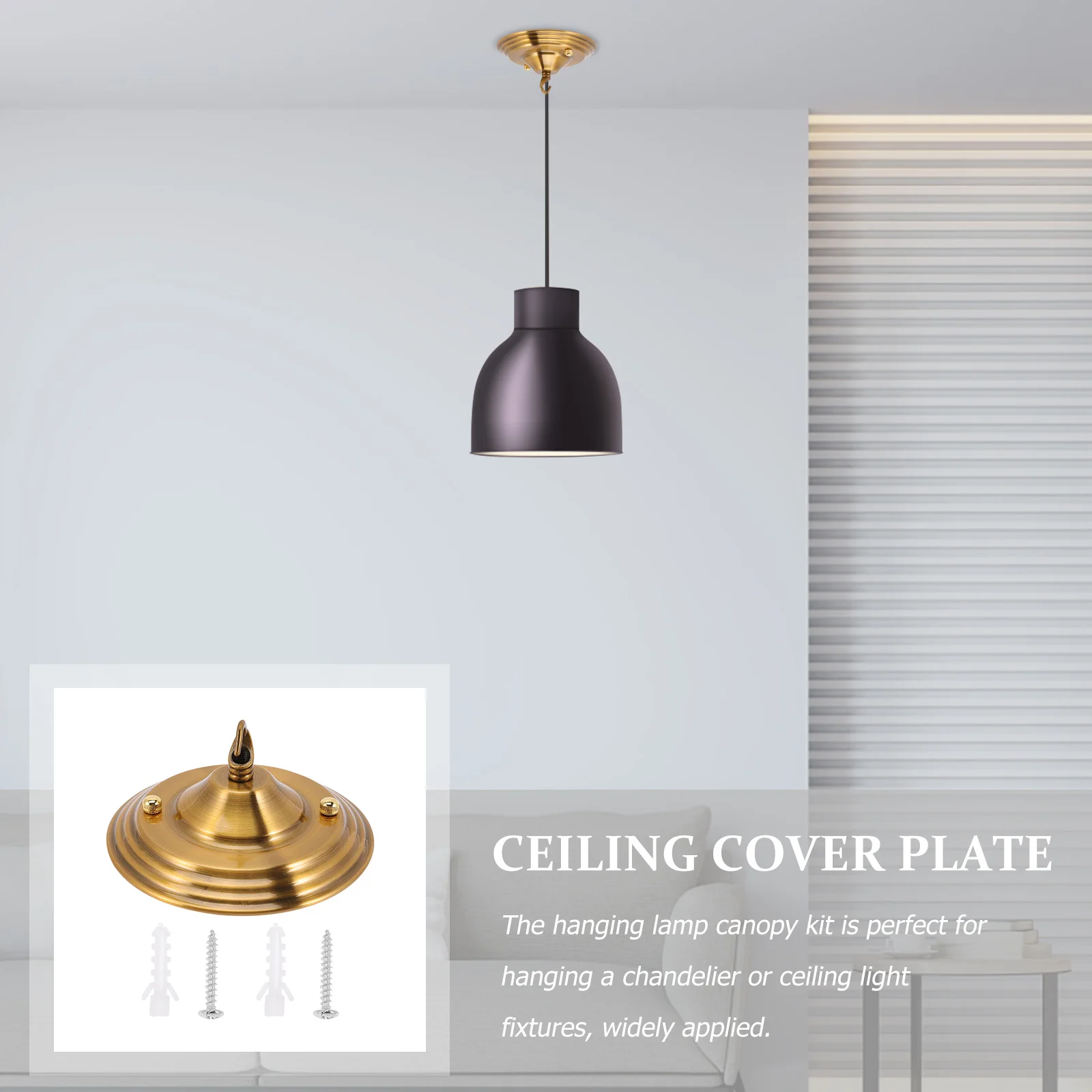 

Chandelier Hook Ceiling Cover Plate Iron Sturdy Pendant Light Canopy Kit for Corridor Restaurant Bar Living Room Cafe