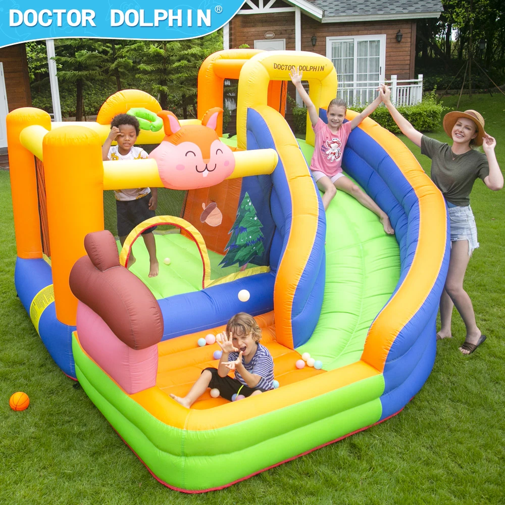 Doctor Dolphin Rabbit Party Jump House Bouncing Castle Kids Inflatable Jump Castle Bounce Castle With Slide Bounce House